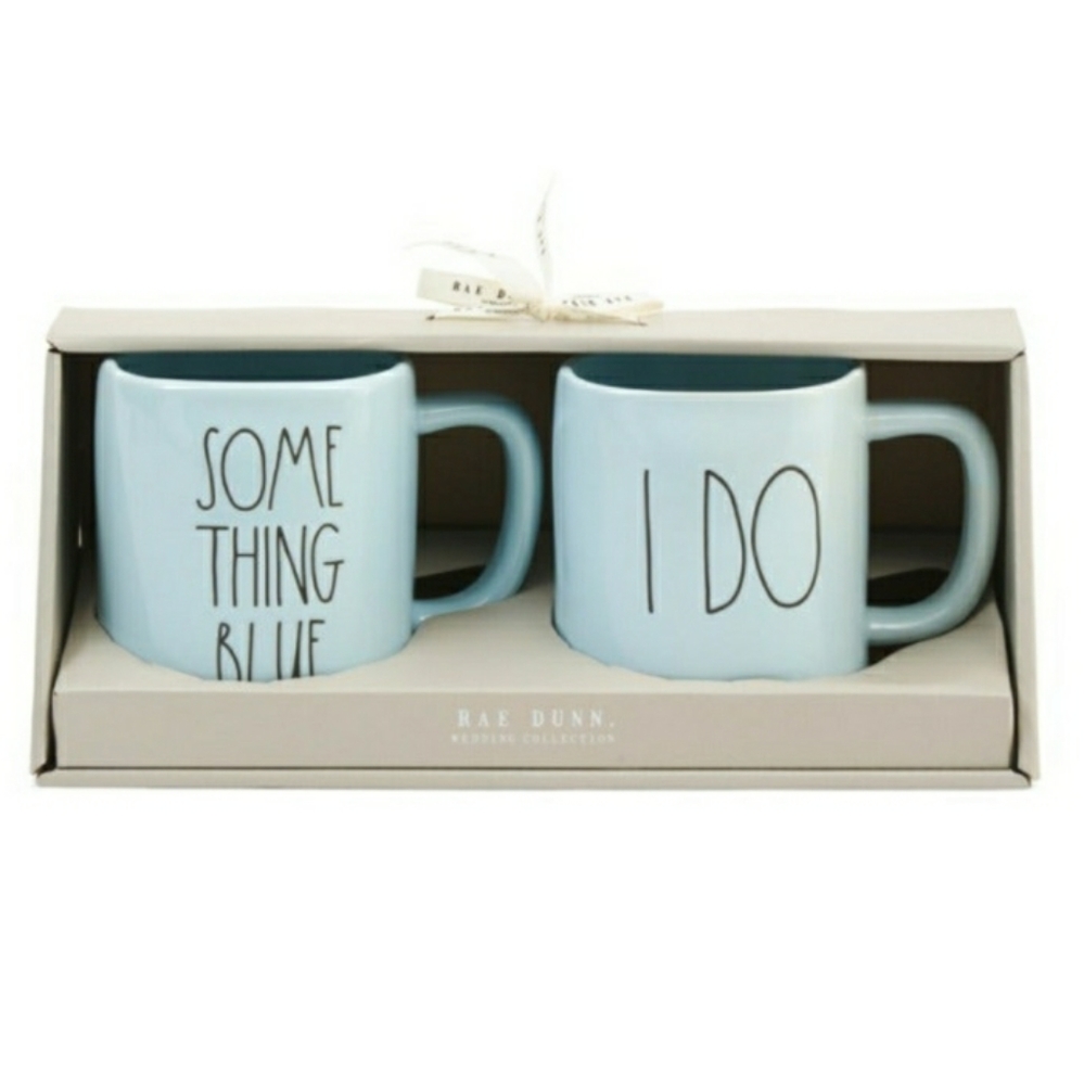 *Last Chance* Rae Dunn I Do & Something Blue Bride & Groom Mugs Wedding - Picture 1 of 8